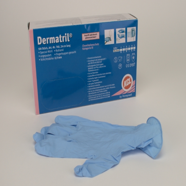 Dermatril Handschuhe blau Gr.8 (M) 100St