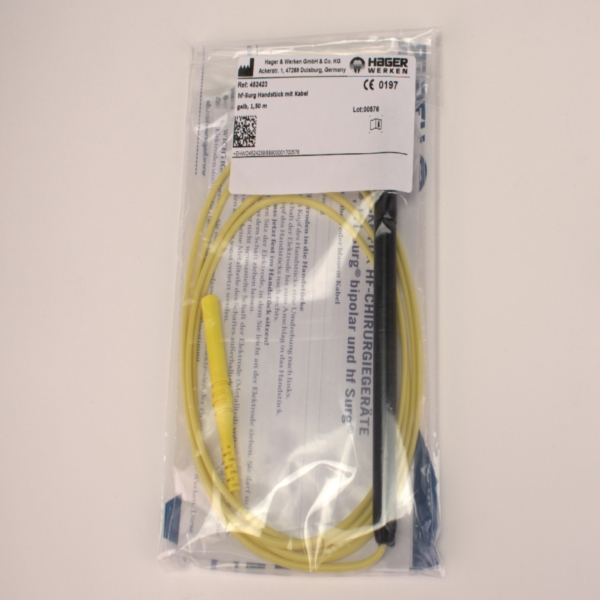 HF Surg Handstück m. Kabel 1,5m gelb  St