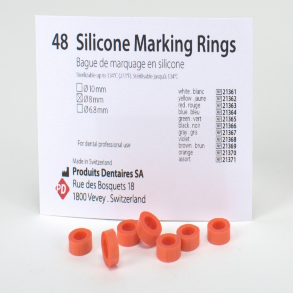 Silikon Ringe 8,0mm orange  48St